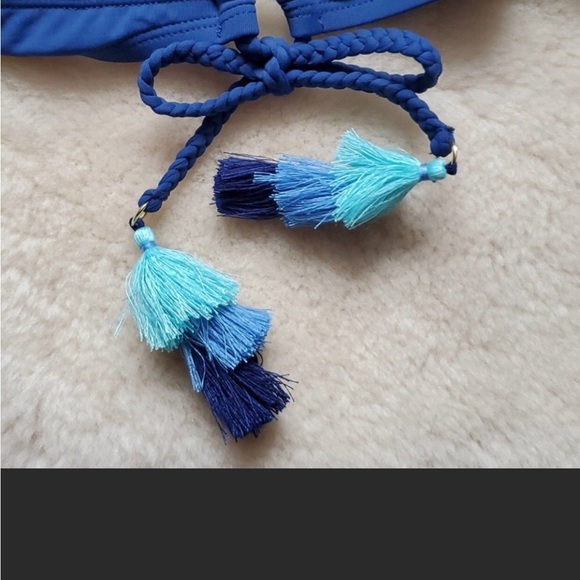 NEW Bleu Rod Beattie Let's Get Knotty Blue Tassle Bikini Bottom 12 14 Large XL - Picture 5 of 6